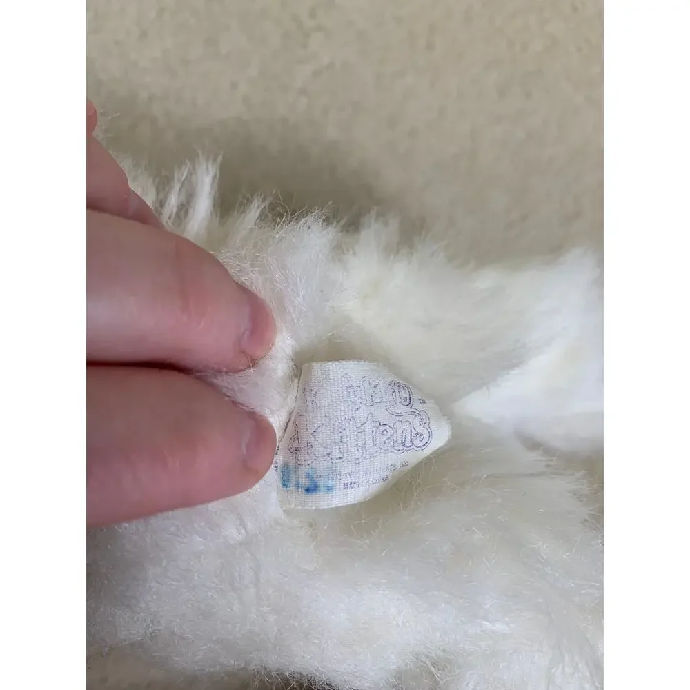 Kitty Kitty Kittens WHITE PERSIAN Plush w/Blue Eye PURRS VTG Tyco
